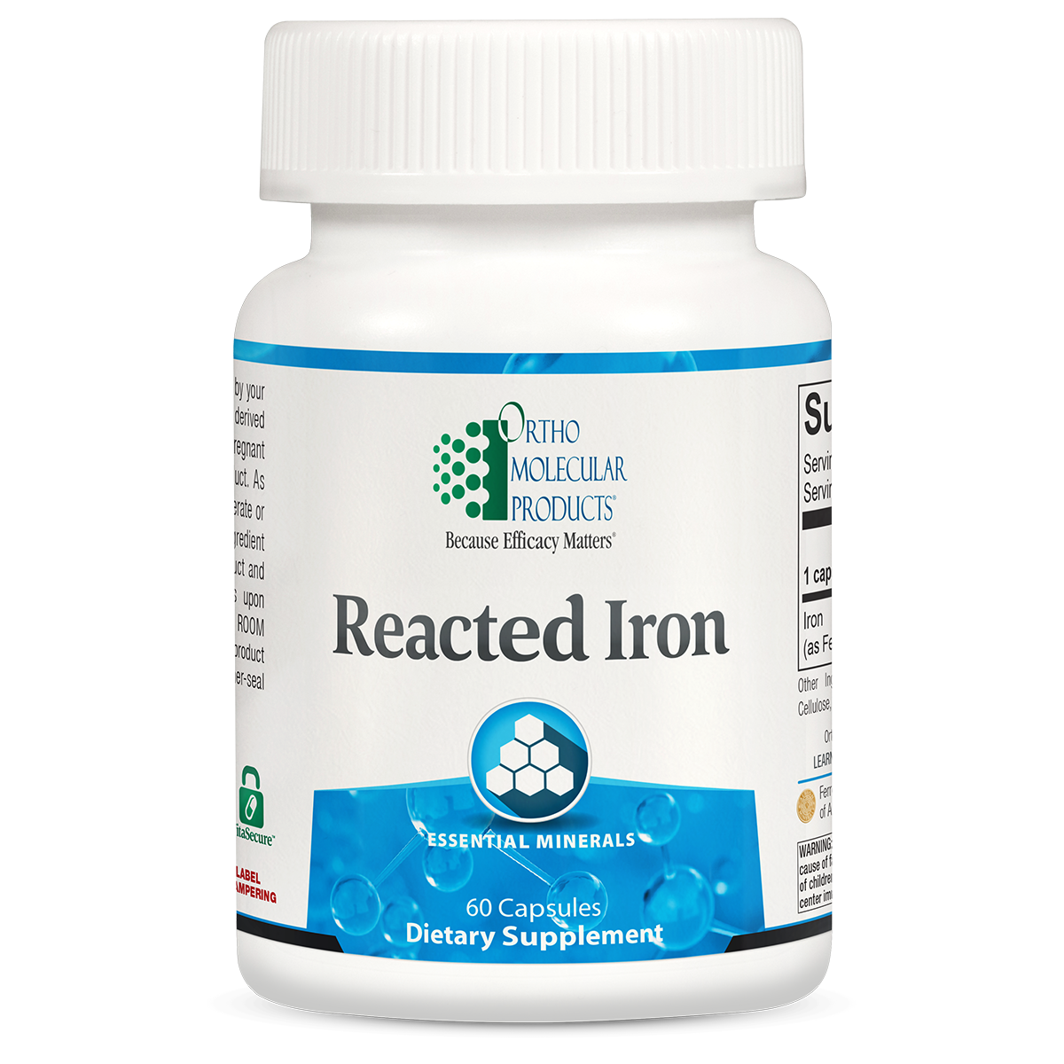 Ortho Molecular Reacted Iron - 60 Capsules